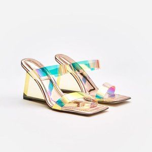 Good American Cinder-f-cking-rella wedges